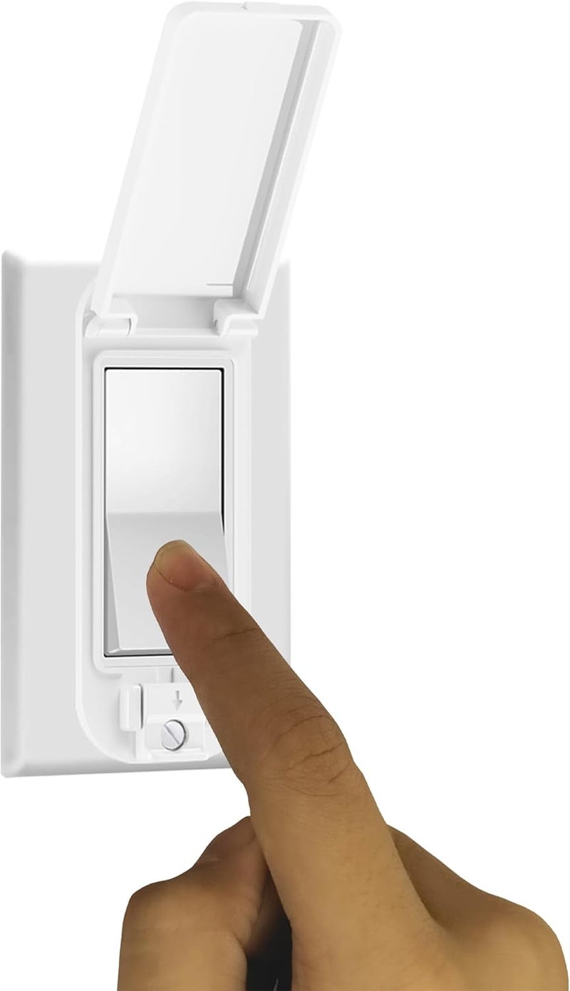 LRANFOW 4 Light Switch Guard Cover, Baby Proof Wall Switch Cover Guard for Rocker Light Switch Protects Your Lights or Circuits from Being Accidentally Turned On or Off - Image 4